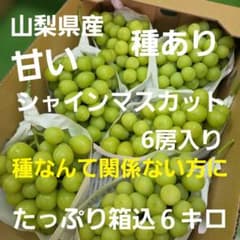 1️⃣ 山梨県産 シャインマスカット 6房入り 箱込6キロ - メルカリ
