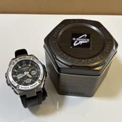 カシオG-SHOCK ブラックシルバー GST-S110 ソーラー充電 デジアナ