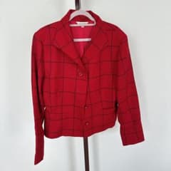 U.FACTORY テーラードジャケット 赤 チェック柄 サイズ11 - メルカリ