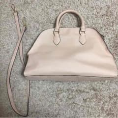 [ZARA] ＊1度のみ使用＊ ピンクベージュ合皮ハンドバッグのサムネイル