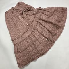 超メルカリ市セール★新品タグ付き★ピンクハウス★希少★BIGリボン使いローンスカ ピンクハウス ピンク系チェック ピコフリル リボン使い スカート