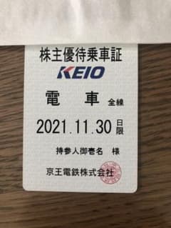京王電鉄株主優待乗車券(使用期限切れてます)のサムネイル