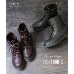 【本日限定商品】レースアップ ☆ショートブーツ★ ローヒール☆のサムネイル