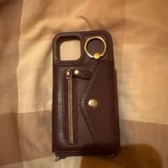 iPhone用 ウォレット付きスマホケース ダークブラウンのサムネイル