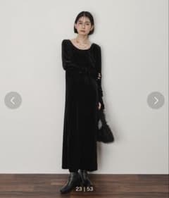 ベロア ロングワンピース ブラックのサムネイル