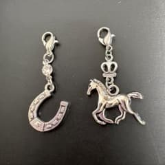 ♡handmade♡駆ける馬とホースシューのチャーム シルバー〈2個セット〉のサムネイル