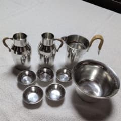 錫半錫製酒器セット チロリ徳利お猪口盃洗 全9点セット - メルカリ