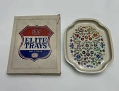 【昭和レトロ】ELITE TRAYS イギリス製 花柄 トレイ