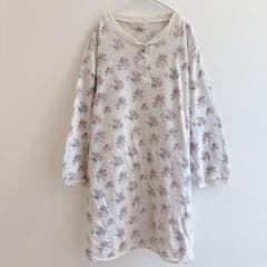 로렌 로저스 튜닉 헨리 넥 꽃 무늬 L 화이트 룸웨어