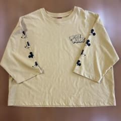 ミッキーマウス 五分袖 Tシャツ イエローのサムネイル