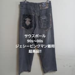 SOUTHPOLE デニムバギーパンツ 刺繍 W34　90-00s ゴールドタブ SOUTHPOLE デニムバギーパンツ 刺繍 W34 90-00s ゴールドタブ - メルカリ