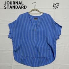 JOURNAL STANDARD レーヨン麻ノーカラー　スキッパーブラウス　美品のサムネイル