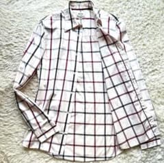 ★良品★ アクネストゥディオズ チェックシャツ 長袖 白×紫 Lのサムネイル