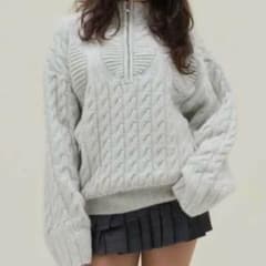 Andmary Heart loose knit gray - メルカリ
