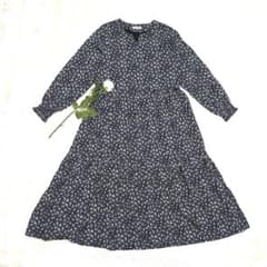 Doux Belle 花柄ロングワンピースFサイズ薄手ゆったりドゥーベル