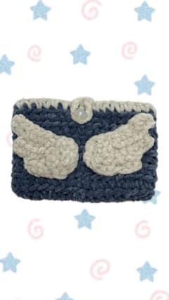 ハンドメイド 羽モチーフ ニットカードケースのサムネイル