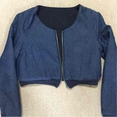 ノーカラーデニムジャケット   RESEXYのサムネイル