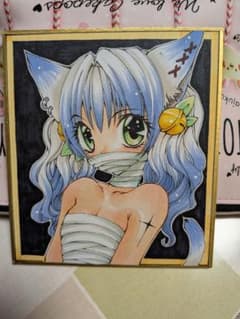 手描きイラスト オリジナルイラスト 一点物 猫耳のサムネイル