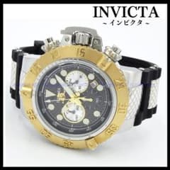 インビクタ 腕時計 クロノグラフ ブラック・ゴールド SUBAQUA 47830