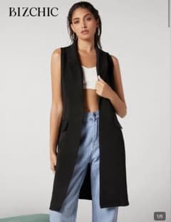 BIZCHIC ブラック ロングベストのサムネイル