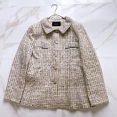 レリアン○美品○ラメ入りミックスツイードジャケット セレモニー L