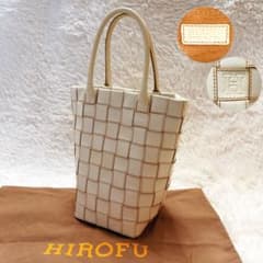 HIROFU ヒロフ イタリア製 レザー 編み込み ハンドバッグ Hロゴ - メルカリ