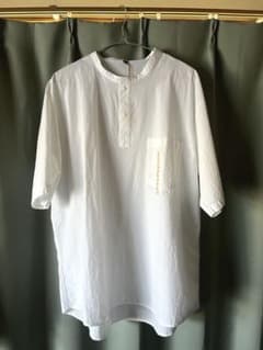 【新品】MUJI紳士涼感ヘンリーネック半袖布帛Ｔシャツ Lのサムネイル