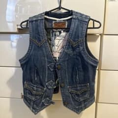 デニムベスト スカル刺繍 スタッズ装飾のサムネイル