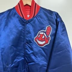 90年代前期　旧クリーブランド インディアンス　サテンジャンパー　Lサイズ 90年代前期 旧クリーブランド インディアンス サテンジャンパー