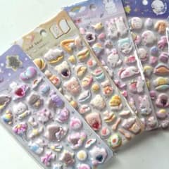 ぷっくりシール 4枚セット 動物 うさぎ くまのサムネイル