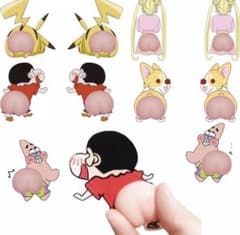 訳あり安価　しんちゃんおしりプニプニステッカー シール シリコンのサムネイル