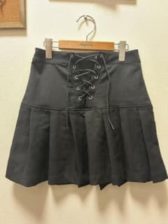 H&M DIVIDED レースアップ プリーツミニスカート ブラックのサムネイル