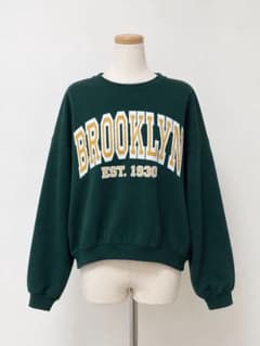 BROOKLYN ロゴ スウェット トレーナー グリーンのサムネイル