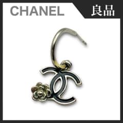 【良品】CHANEL メタル フープピアス スイング ココマーク カメリア