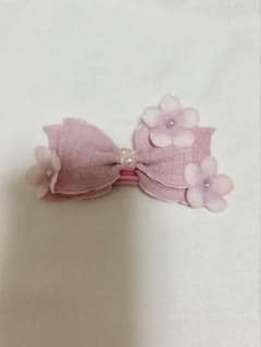 ♡新品未使用♡犬用リボン　バレッタ　ピンクのサムネイル