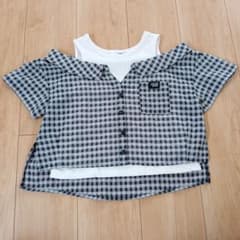 Jenni Love チェック柄肩出しシャツのサムネイル
