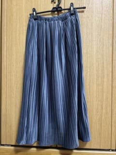ベロアプリーツロングスカート ブルー系 Fサイズのサムネイル