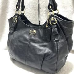 美品 COACH コーチ マディソン マギー ショルダーバッグ ブラック レザーのサムネイル