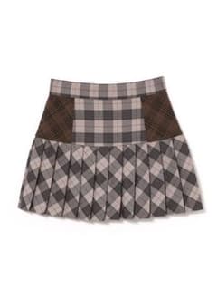 スカート Coco check mini pleats skirt andmary M ANDMARY】Coco check mini pleats skirt