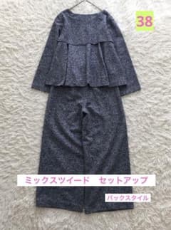HARMONY style ミックスツイード　セレモニー　38 ブルーネイビー