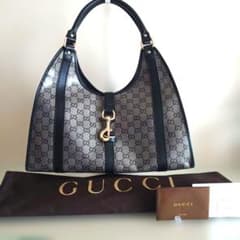 鑑定済みレア極美品＊GUCCI GGインプリメ クリスタル ジャッキー PVC 