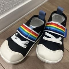 HAPPI ベビーシューズ 13.0cm 黒/白/虹色のサムネイル