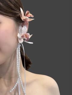 フラワーイヤーカフ【両耳セット】　ウェディング　フラワーのサムネイル