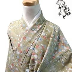 【たぬき亭】た82 着物 化繊 洗える着物 胴抜き 片身替 花柄 踊り たぬき亭】た76 着物 化繊 洗える着物 袷 緑 鳥 花柄 - メルカリ