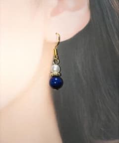 No.243　　天然石ブルータイガーアイのピアス