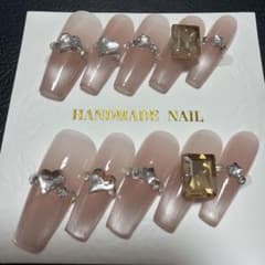ネイルチップ マグネット ハート ビジュー 華やかMサイズのサムネイル