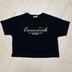 Emma muah クロップドTシャツ Lサイズ 黒のサムネイル