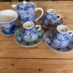 レトロ　花柄　コーヒーカップセットのサムネイル