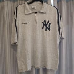 New York Yankees ジップアップポロシャツ グレーのサムネイル