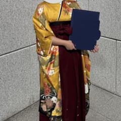 卒業式 袴セット 黄色 牡丹柄 振袖のサムネイル